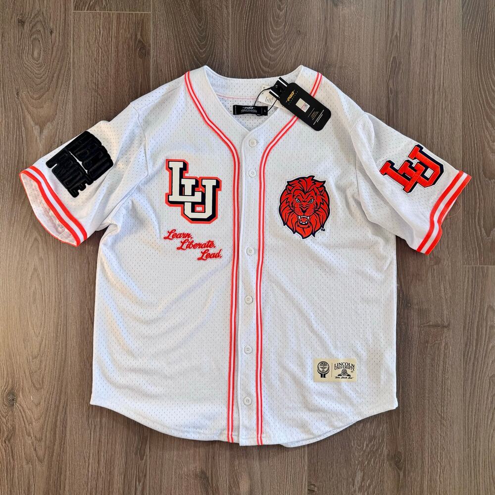 Lincoln University Pro Standard Mesh Button-Down Jersey Baseball HBCU Men Large